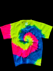 Custom Neon Rainbow Tie Dye Tee