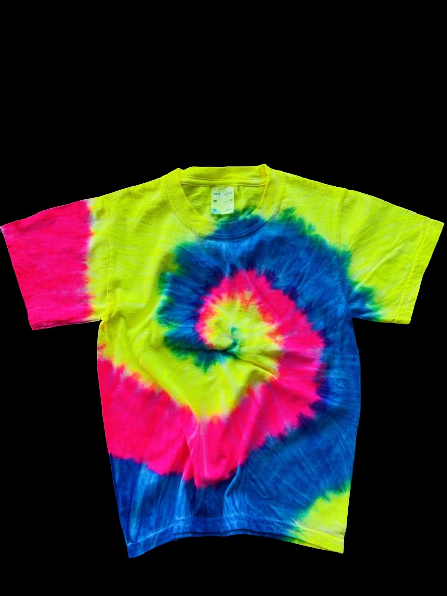 Custom Neon Rainbow Tie Dye Tee