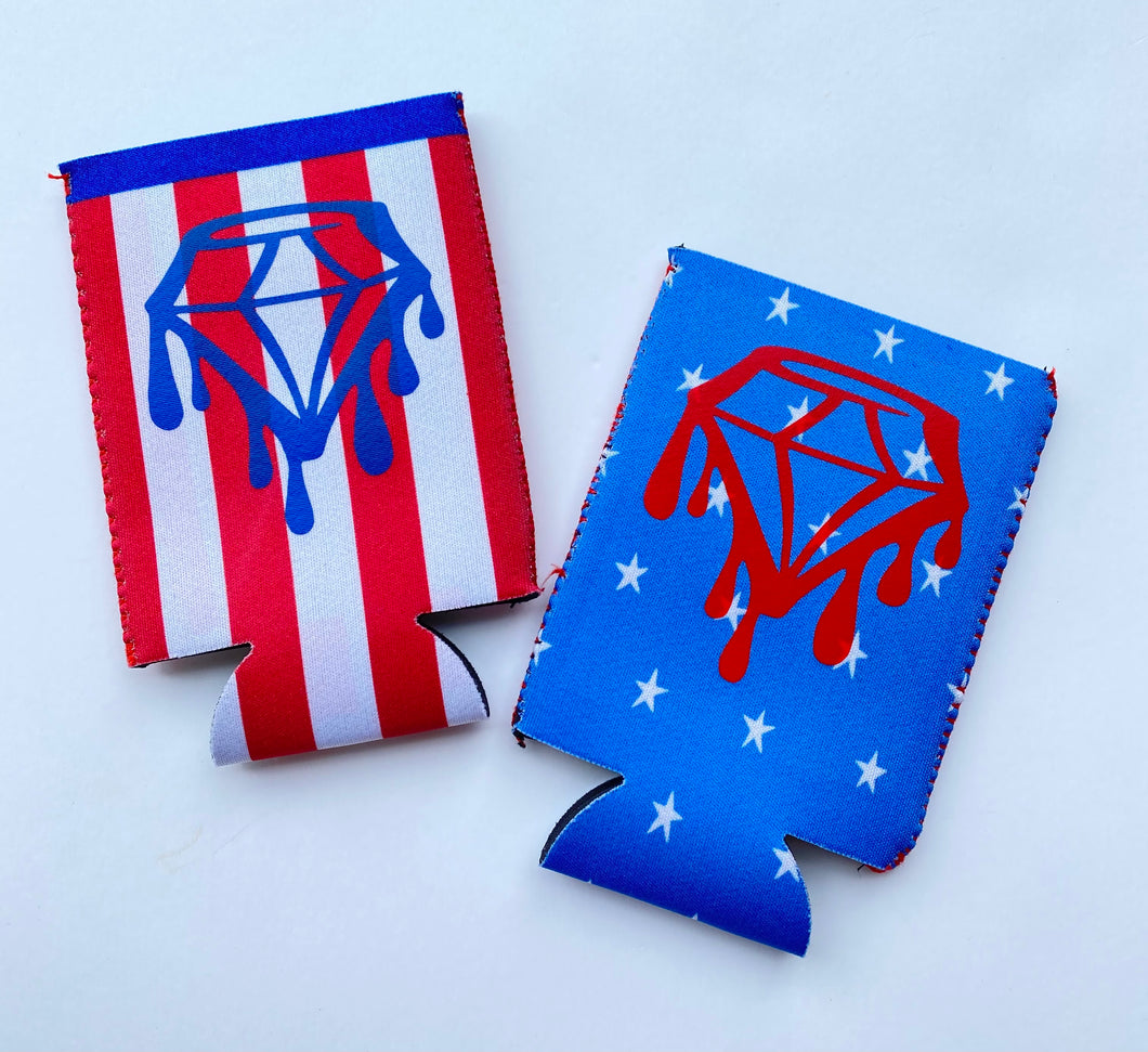 DK Drip Diamond Patriotic Can Koozie