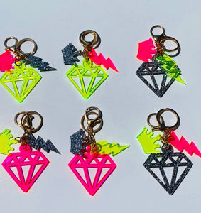 DK Neon/Glitter Acrylic Keychain