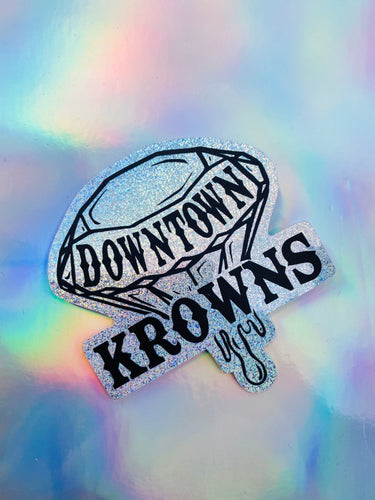 DK 3” Glitter Drip Diamond Logo Sticker
