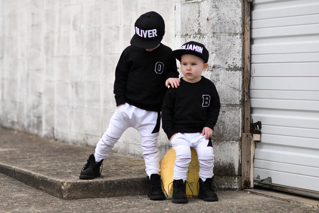 Kids Varsity Letter Crew Pullover (Various Colors)